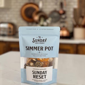 Sunday Reset Simmer Pot / Potpourri naturale per fornelli Limone Lavanda Rosmarino