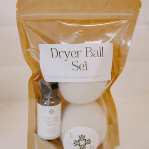Dryer Ball Set | Wool Dryer Balls + Laundry Spray | Scented Laundry | Gift Idea | Essential Oil | 100% Wool