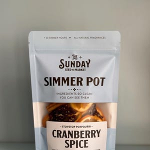 Cranberry Spice Simmer Pot | All Natural Stovetop Potpourri with Orange, Cinnamon, Clove, Pinecones