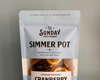 Cranberry Spice Simmer Pot | All Natural Stovetop Potpourri with Orange, Cinnamon, Clove, Pinecones