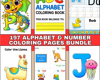 Alphabet Coloring Book Bundle for Kids | Printable ABC Learning Pages