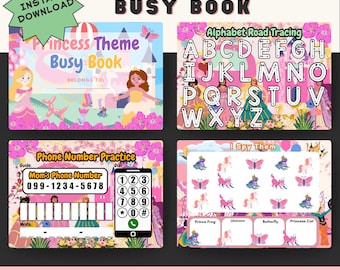 Princess Busy Book Preschool-Kindergarten 65 Page Printable Activity Book