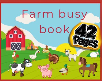 Farm Animals Busy Book, Toddler Learning Activities (42 Page PDF Printable)