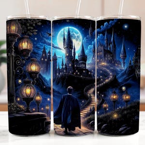 Moonlit Wizard Path Becherverpackung - Bernsteinfarben und Mitternachtsblau, 20 Unzen