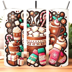Cocoa & Marshmallow Bliss - 20 oz Tumbler Wrap Design