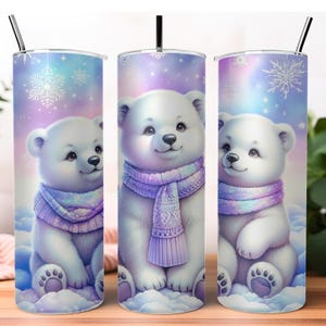 Arctic Adventure: Adorable Polar Bears Tumbler Wrap - Winter Wonderland