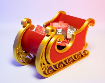 3D Printed Santa's Sleigh: Christmas Candy Container