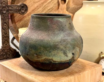 Incroyable vase en poterie fait main en raku - signé Darina ou Darisa ? - Tel quel