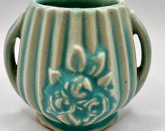 Turquoise Nelson McCoy Vintage Miniature Flower Holder - 3.5” Tall As Is