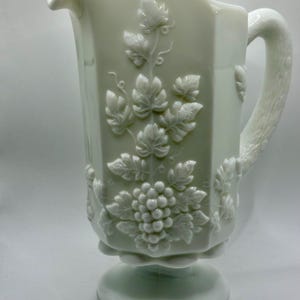 Westmoreland Heavy Milk Glass Mid Century Pitcher - As Is - 8”