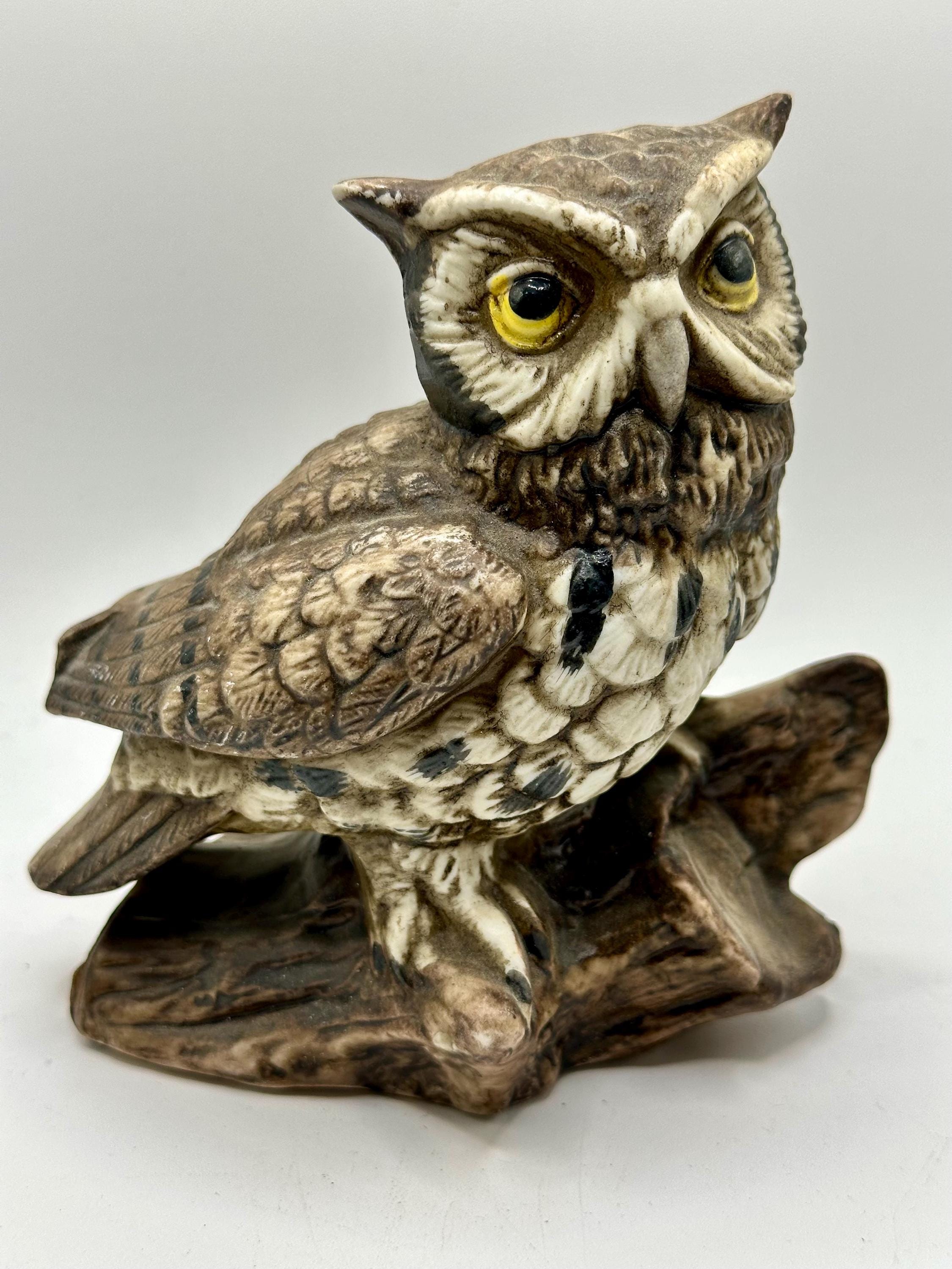 Homco Vintage Porcelain Owl Figurine - MCM - As Is - 5.25&rdquo; Tall