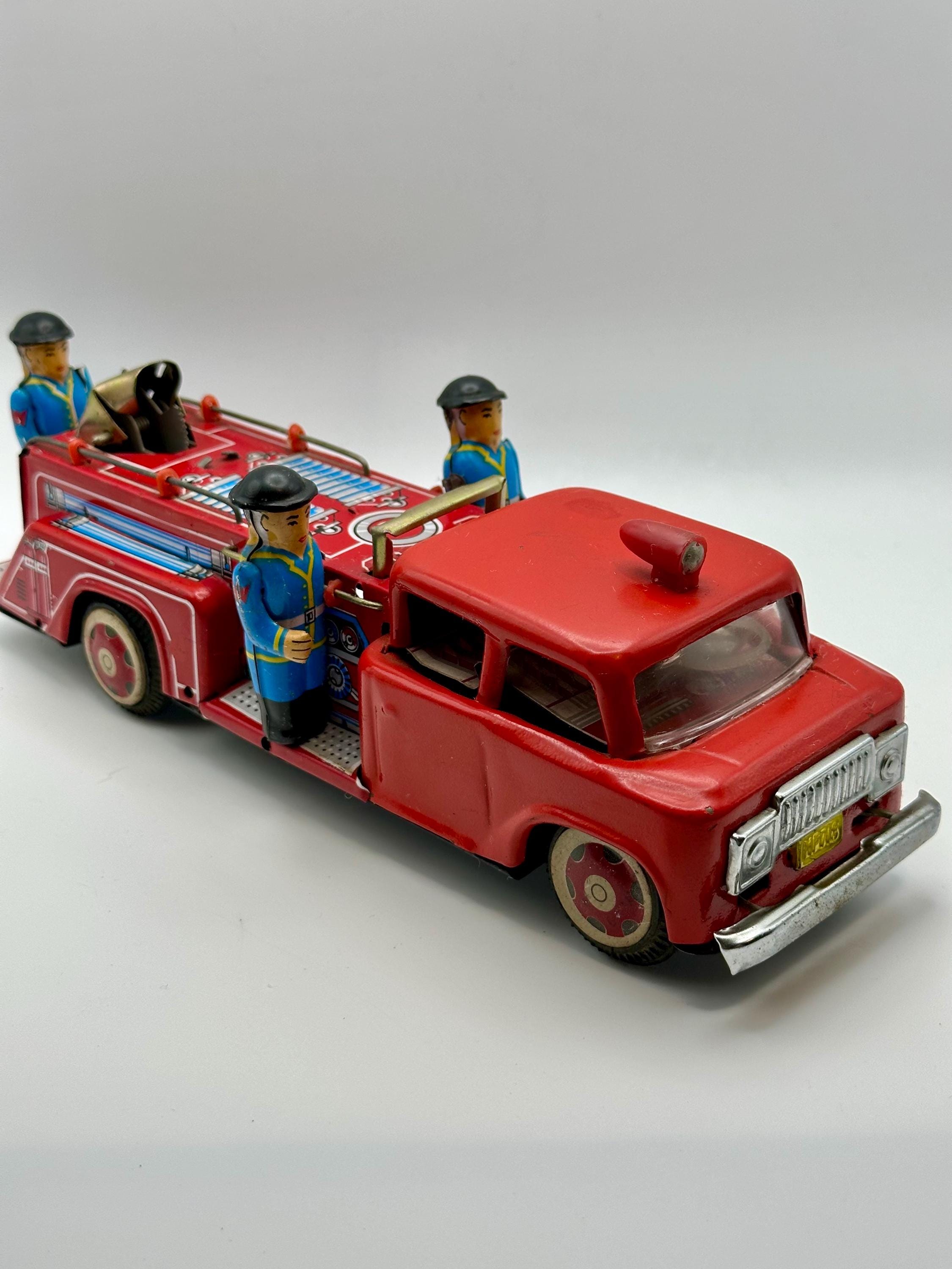 Vintage Tin Toy Fire Truck - Etsy