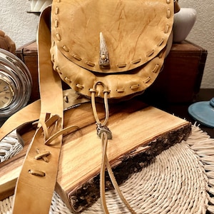 Leather and Bone Handmade Light Tan Crossbody Bag - As Is - 8.5” Wide