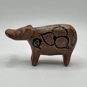 Vintage Kenya Soapstone Hand Carved Hippo Figurine