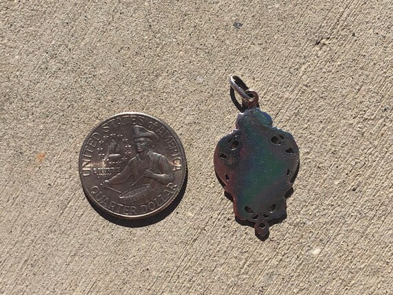 Baroque French Antique Sterling Silver Jesus & St John Communion Catholic Christian Religious Medal Pendant View 4