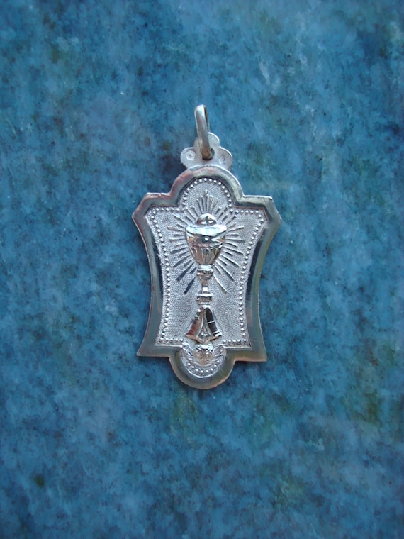 Art Deco French Antique Sterling Silver Eucharist… - image 1