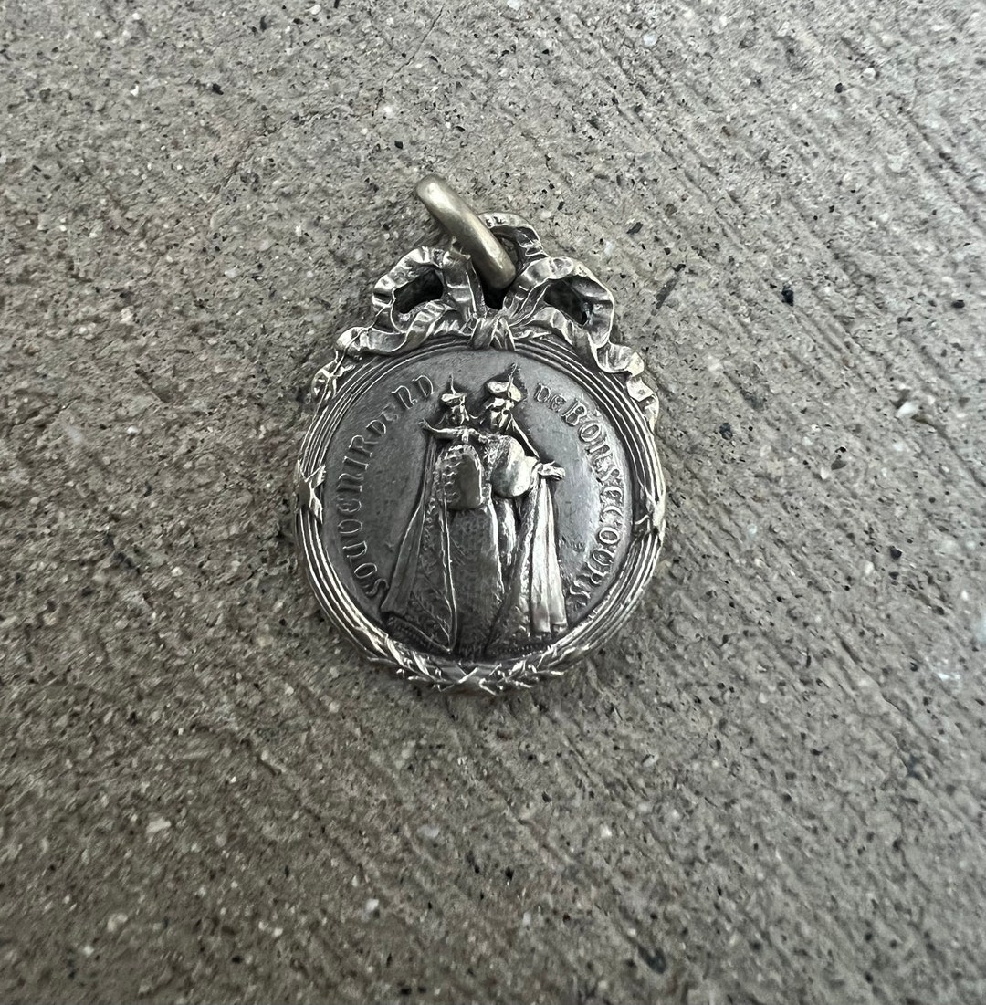 Antique Vintage French Silver Notre Dame De Bon Secours Our Lady of ...