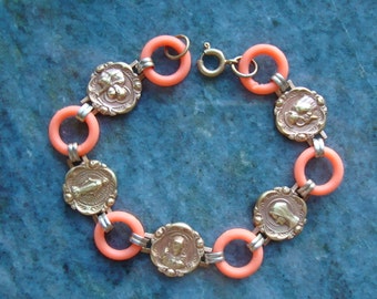 OOAK Handmade Vintage Decade Rosary Prayer Saint Bracelet Catholic Religious