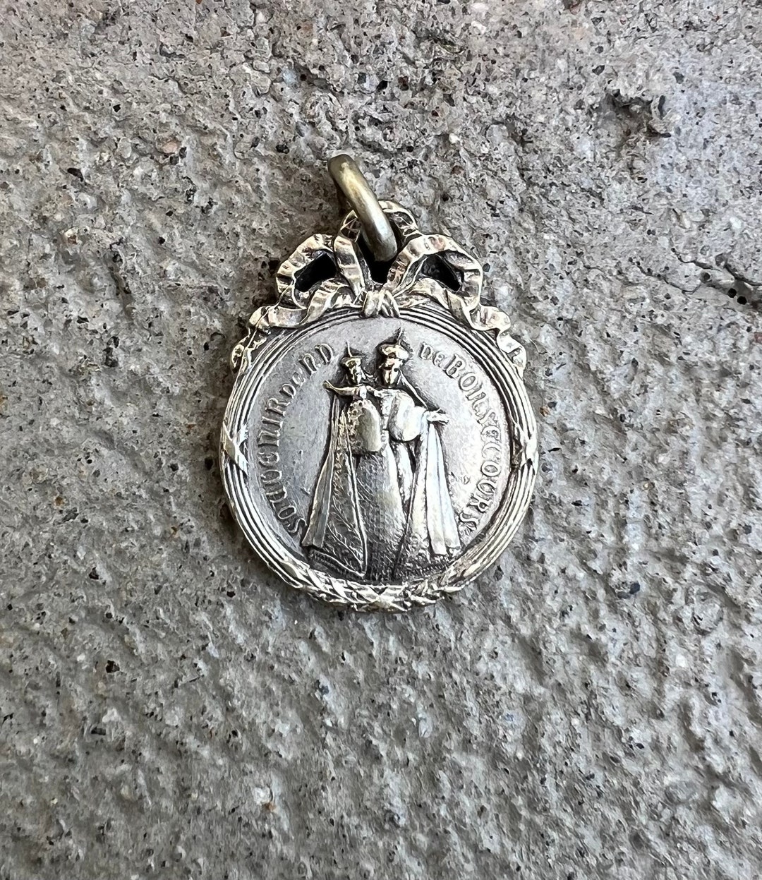 Antique Vintage French Silver Notre Dame De Bon Secours De Peruwelz ...