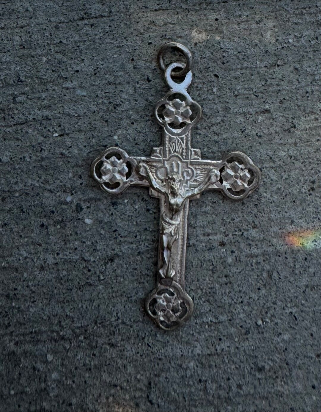 Antique French Vintage Sterling Silver Crucifix Cross Catholic ...