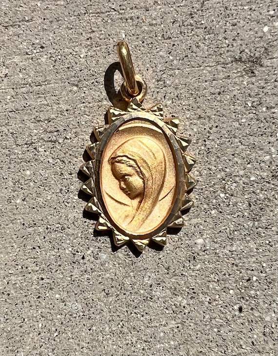 French Antique Vintage Gold Holy Virgin Mother Ma… - image 1