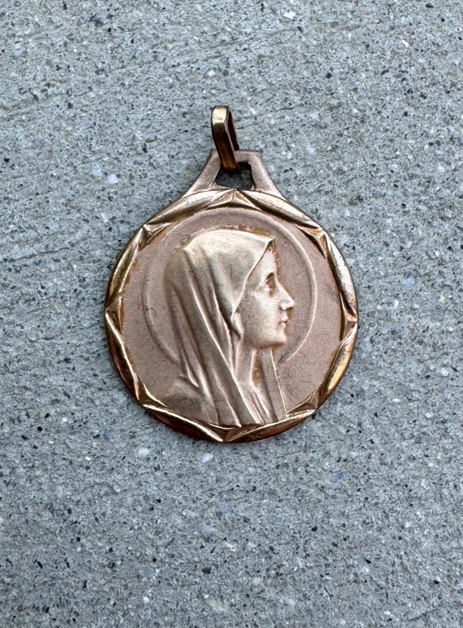 Antique Catholic Virgin Mary Our Lady Necklace Medal Pendant French ...