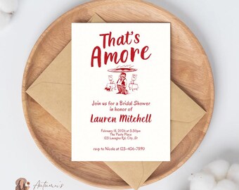That's Amore Rehearsal Dinner Invitation Template, Editable Italian Dinner Party Invite, Thats Amore Engagement Party Invites, Digital