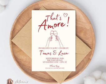 That's Amore Rehearsal Dinner Invitation Template, Editable Italian Dinner Party Invite, Thats Amore Engagement Party Invites, Digital