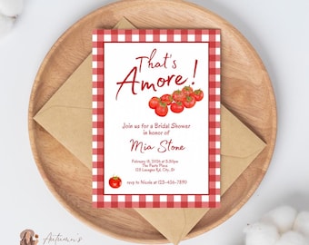 That's Amore Bridal Shower Invitation Template, Editable Italian Dinner Party Invite, Thats Amore Engagement Party Invites, Digital Download