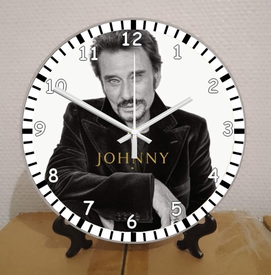 Horloge Johnny Hallyday Néon Bleu 38 CM