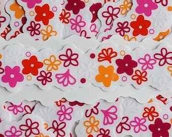 Retro Floral Sunset - Transparent Sticker