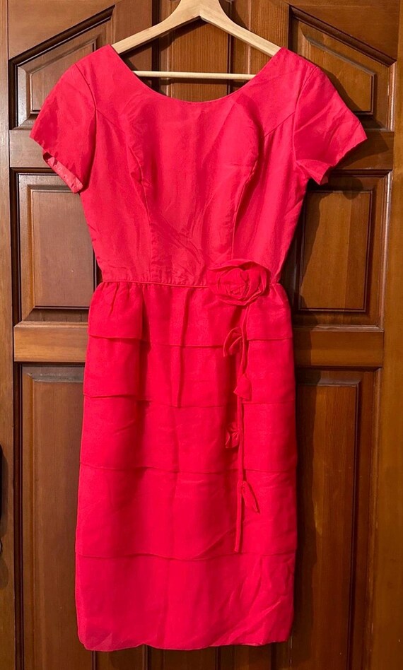 VTG 60s Silk Chiffon Pink Wiggle Cocktail Evening Party Sheath Vixen DRESS  Small Made in Tucson Arizona - Etsy