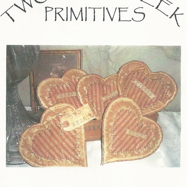 Vintage Primitive Shabby Valentine Hearts Bowl FIller Tucks E-Pattern