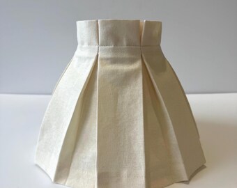 8" Box Pleated Lampshade Cover - Cream