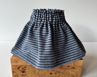 6" Clip Lampshade - Blue Denim Horizontal Stripe