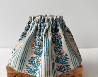 6" Clip Lampshade - peacock blue Blooming Vines