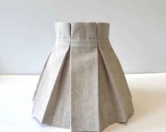 8" Box Pleated Lampshade Cover - Linen