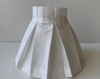 8" Box Pleated Lampshade Cover - White
