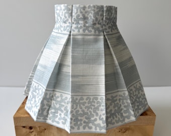 8" Box Pleated Lampshade Cover - Fairfield Stripe Quiet Blue
