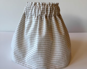 8" Lampshade Cover (tall version)- Natural and White Horizontal Stripe