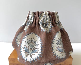 6" Clip Lampshade - Blue and Brown Lotus