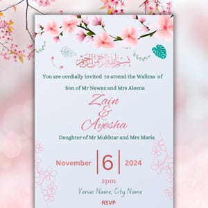 digital walima invitation template. Walima Wedding Card. Teal Wedding Card. Pakistan Wedding Card. Printable Walima Card