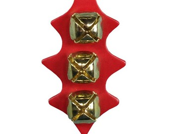 Percha de la puerta de Navidad Campanas de la puerta de la hoja del acebo rojo Muérdago Decoración navideña Campanas de tintineo * Cuero de grano completo * Adorno del timbre de la puerta de la corona de Navidad