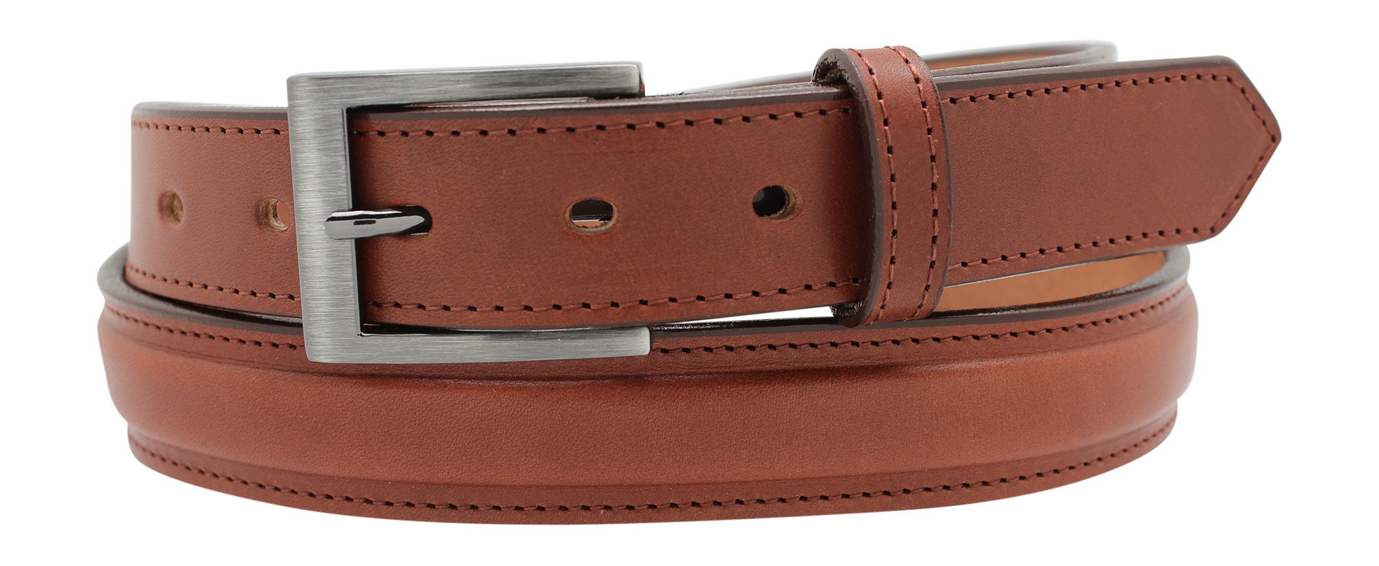 Men's Leather Dress Belt 1 1/4 Raised Center Full - Etsy