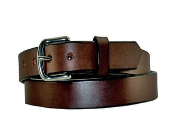 Cinturón de cuero delgado Amish Cinturón de vestir de mujer hecho a mano para hombres Cinturón casual 100% cuero de EE. UU. SIN RELLENOS Accesorios occidentales Cinturón de cintura alta