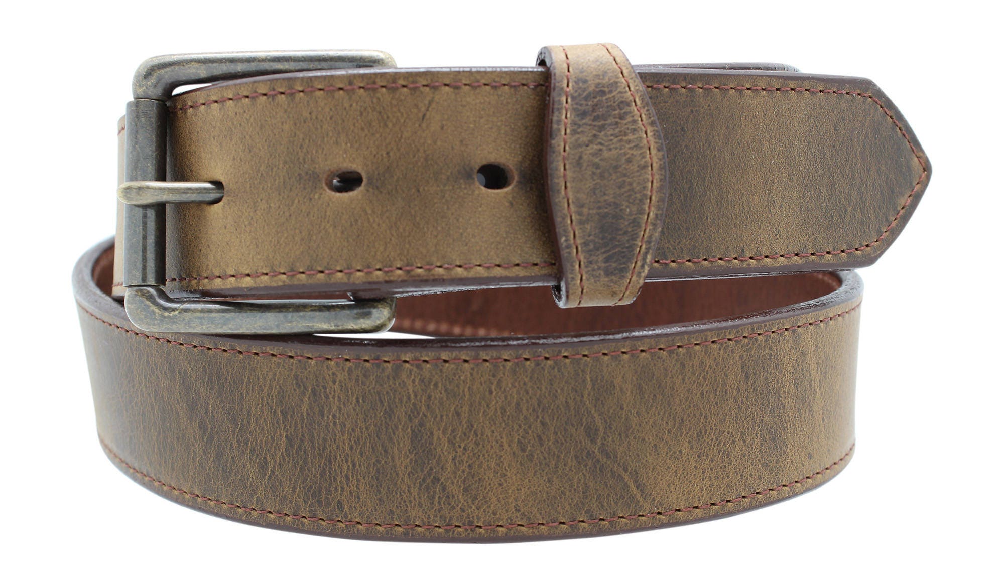 Distressed Leather Belt Oil Tanned USA Genuine Leather Thick Etsy