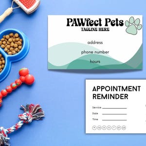 Cartão de lembrete de consulta de tosador de animais | Embalagem para pequenas empresas | Marketing | Moderno | Download digital instantâneo | Modelo editável