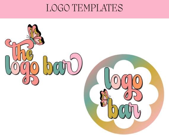 Colorful Boho Vintage Premade Logo Template | Editable Business Branding | Downloadable Logo Design for Small Business