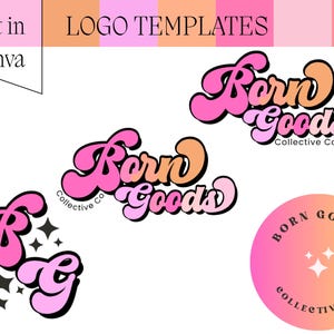 Retro Logo Vorlage für Canva: DIY Small Business Branding (Digitaler Download)