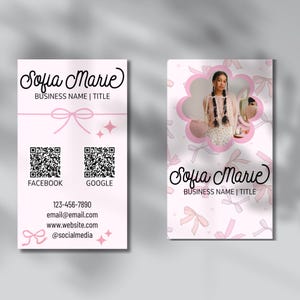 Bewerkbare sjabloon voor vrouwelijke flirt visitekaartjes | Aanpasbare bedrijfssjabloon, canvas - Stella